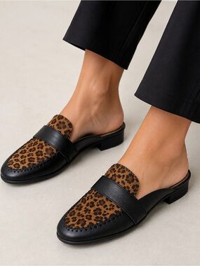 Corkys Boutique Animal Print Mules Leopard Slip On Flats Canterbury Size 9